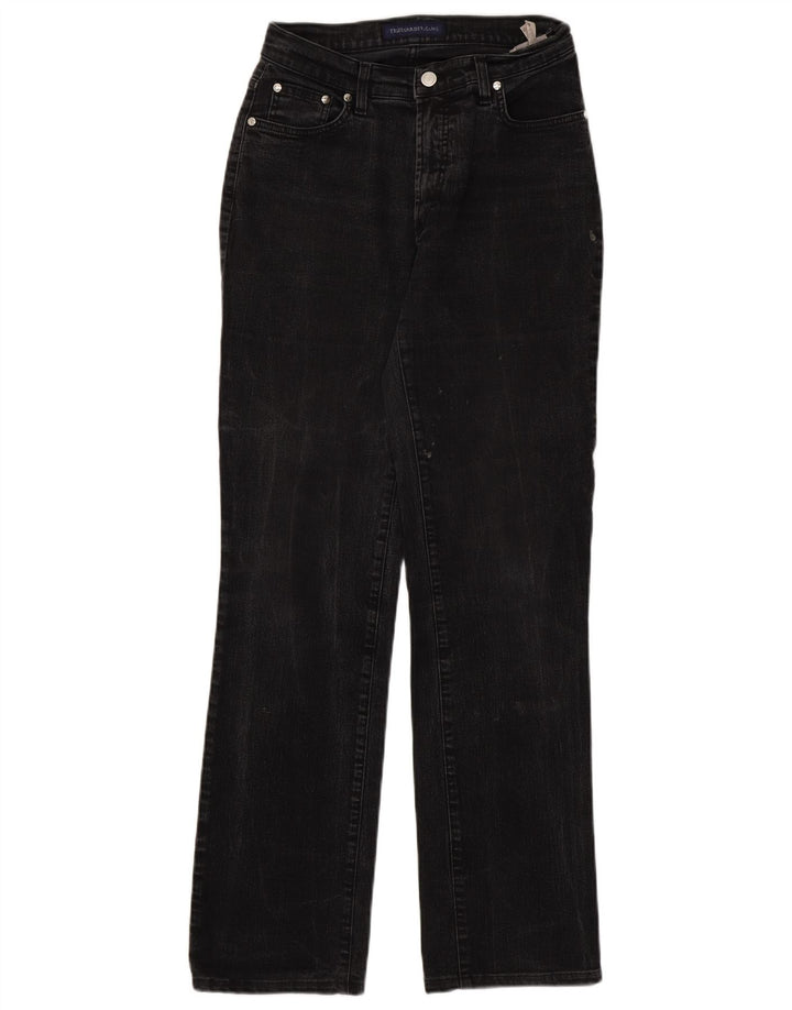 TRUSSARDI Damen Straight Jeans W28 L32 Graue Baumwolle