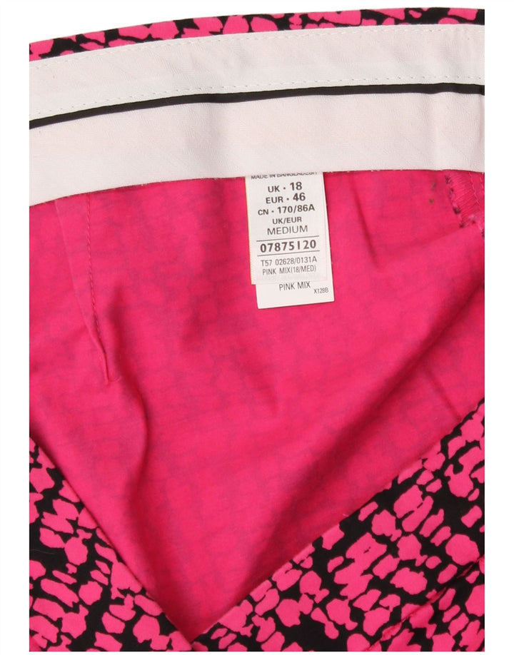 Marks & Spencer Damen-Hose mit abstraktem Muster, kurz geschnitten, UK 18, XL W38 L25 P