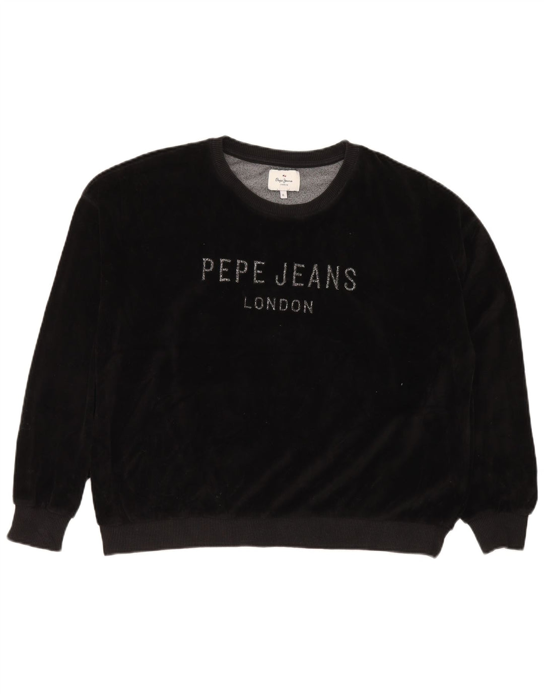 PEPE JEANS Damen-Sweatshirt in Übergröße mit Grafik, UK 18, XL, Schwarz