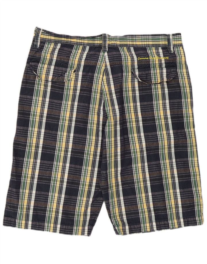 Carrera Herren Freizeitshorts IT 52 XL W36 Marineblau karierte Baumwolle