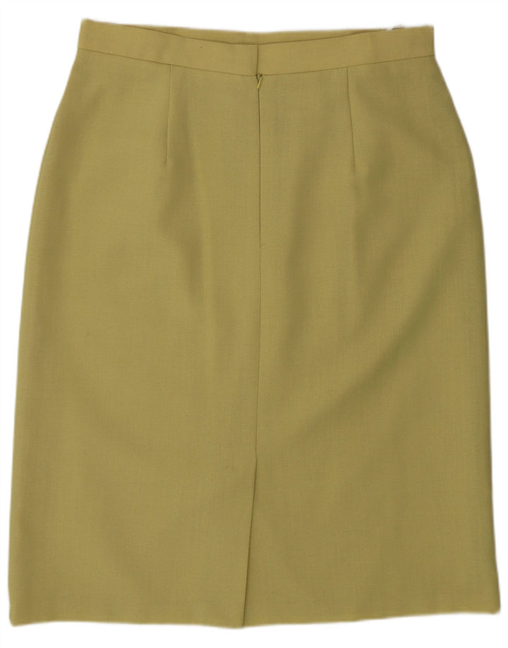 JAQUES VERT Damen Midi-Rock mit hoher Taille, gerader Rock, UK 18, XL, W33, Grün