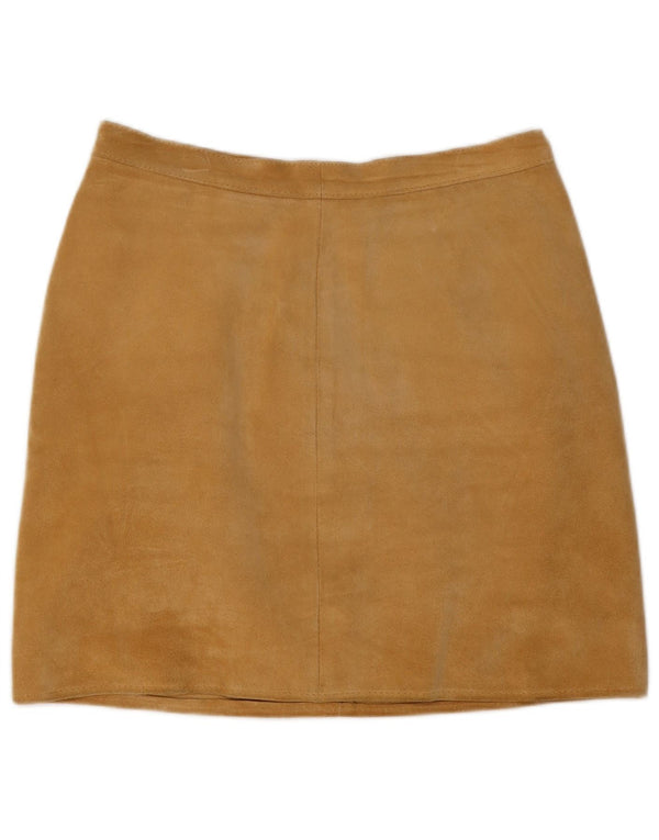 Vintage Damen Wildlederrock IT 44 Medium W26 Beige Leder