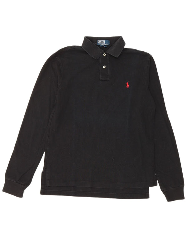 Polo Ralph Lauren Mens Long Sleeve Custom Fit Polo Shirt Medium Black