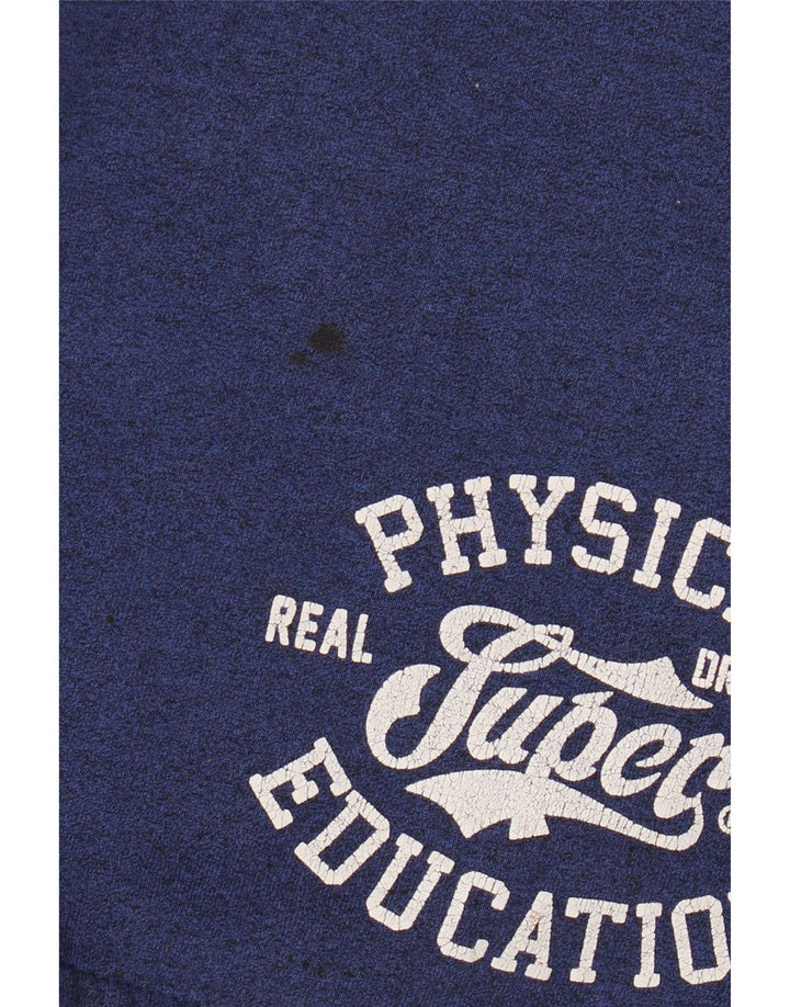 Superdry Herren Grafik-Sportshorts aus mittelblauer Baumwolle