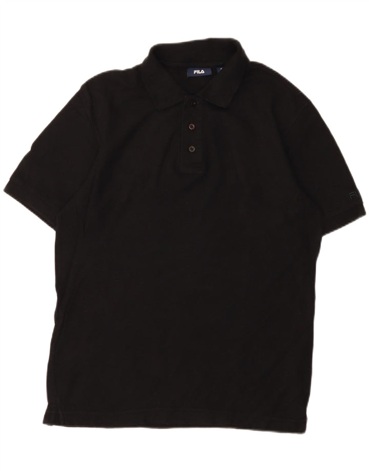Fila Herren Poloshirt Small Schwarz Baumwolle