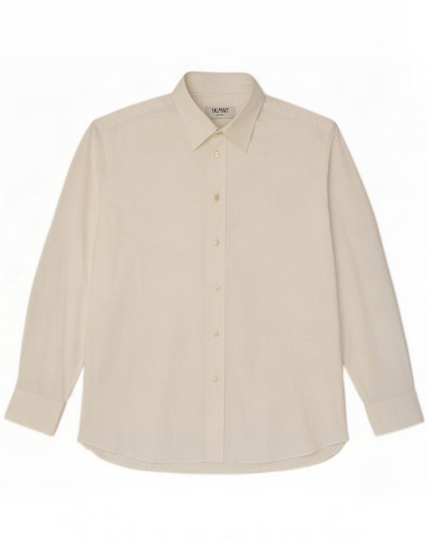 Balmain Mens Shirt Size 42 Large White Cotton
