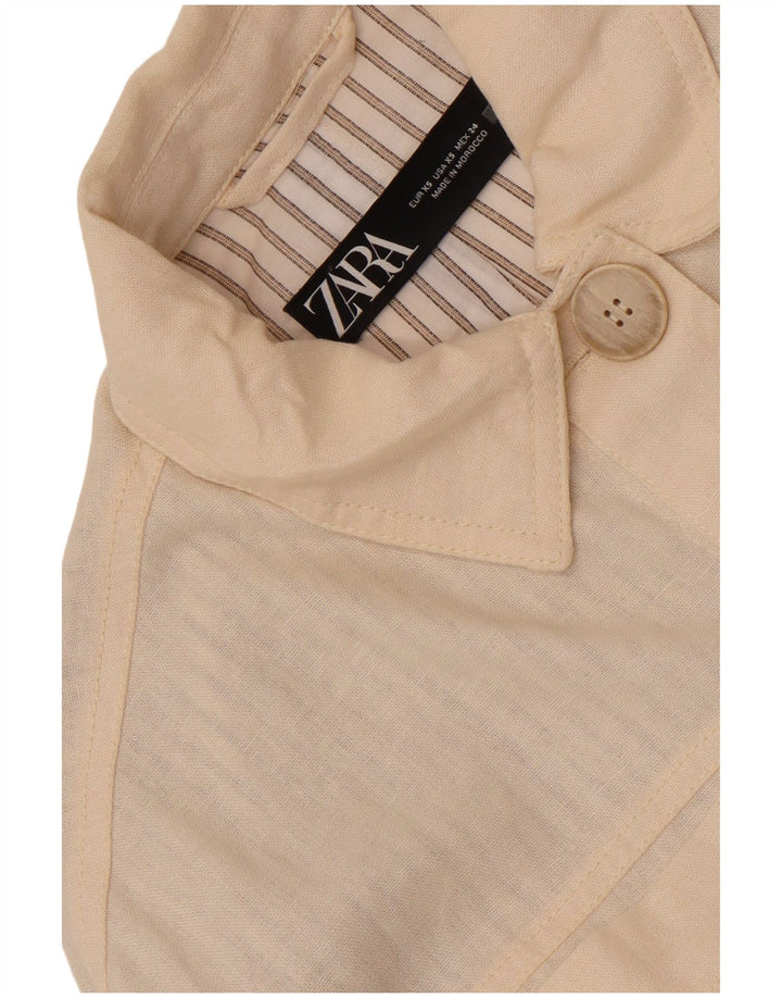 Zara Damen Crop Übergroße Bomberjacke UK 6 XS Off White