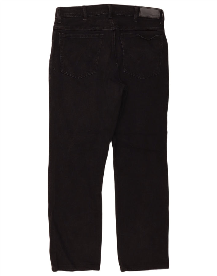 Wrangler Herren Straight Jeans W34 L29 Schwarze Baumwolle
