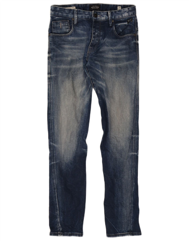 Jack & Jones Herren Mike Straight Jeans W29 L32 Blaue Baumwolle