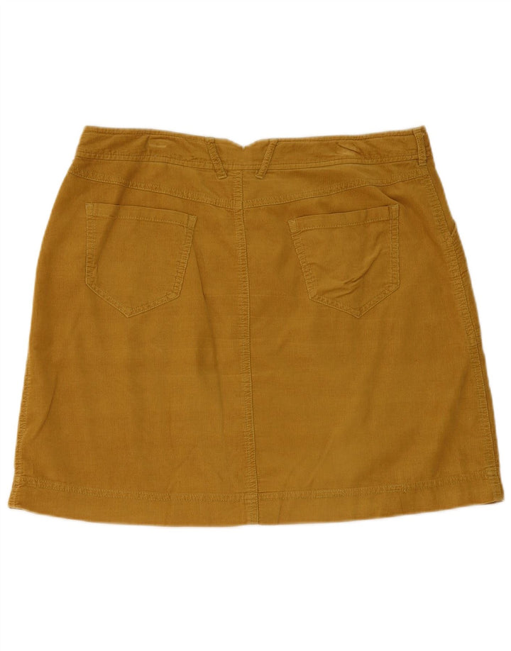 WHITE STUFF Damen Mini-Cordrock UK 12 Medium W32 Gelbe Baumwolle
