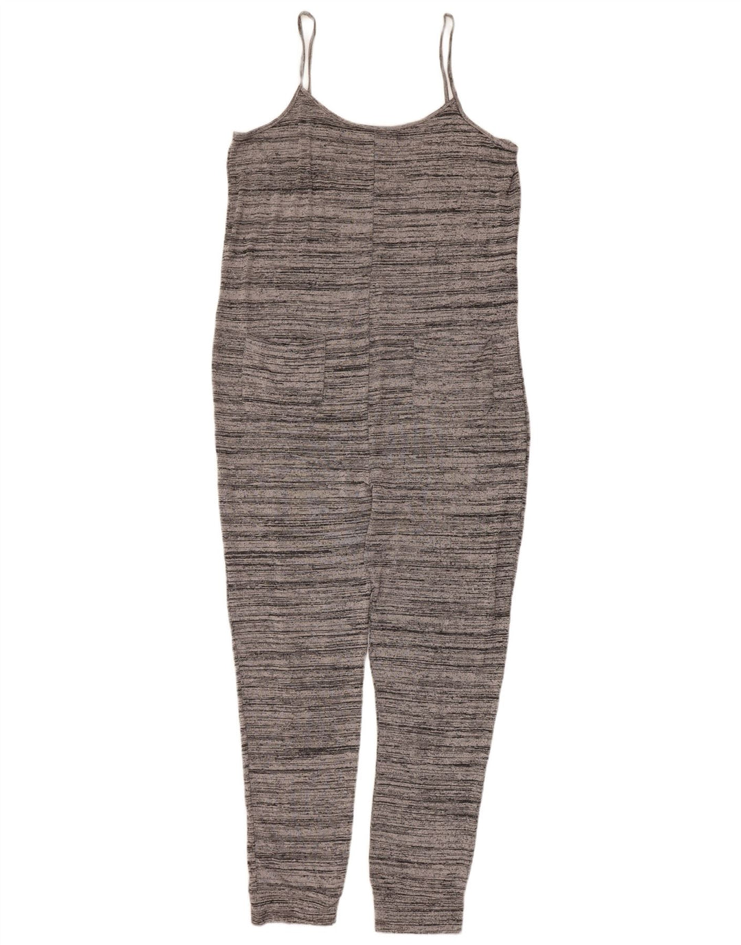 Topshop Damen-Overall, ärmellos, UK-Größe 42, mittelgrau, gestreift, Viskose