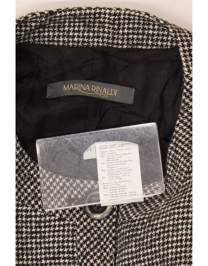 Marina Rinaldi Damen-Blazerjacke mit 5 Knöpfen, Größe 23, groß, grauer Hahnentrittmuster