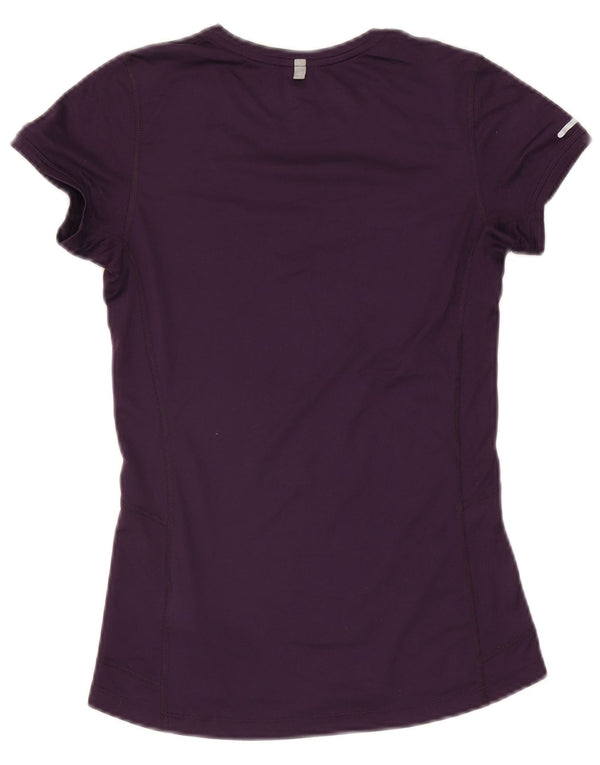 Nike Damen Dri Fit T-Shirt Top UK 6 XS Lila Polyester