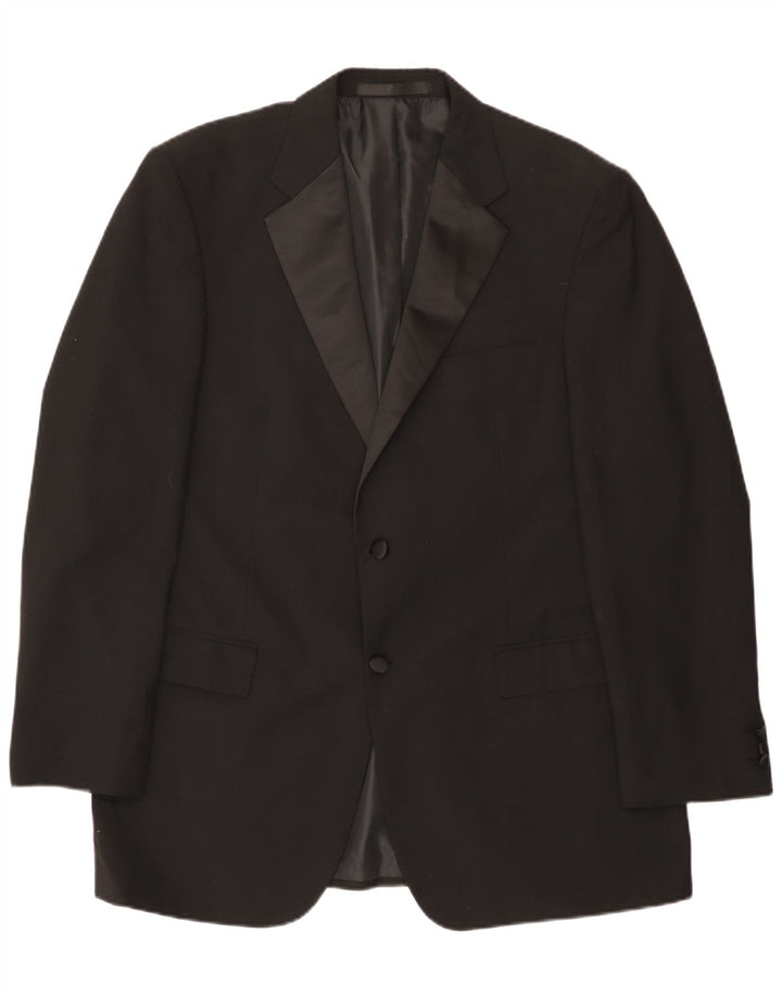 Marks & Spencer Herren-Blazer mit 2 Knöpfen, Gr. 42, Größe L, Schwarz, Polyester