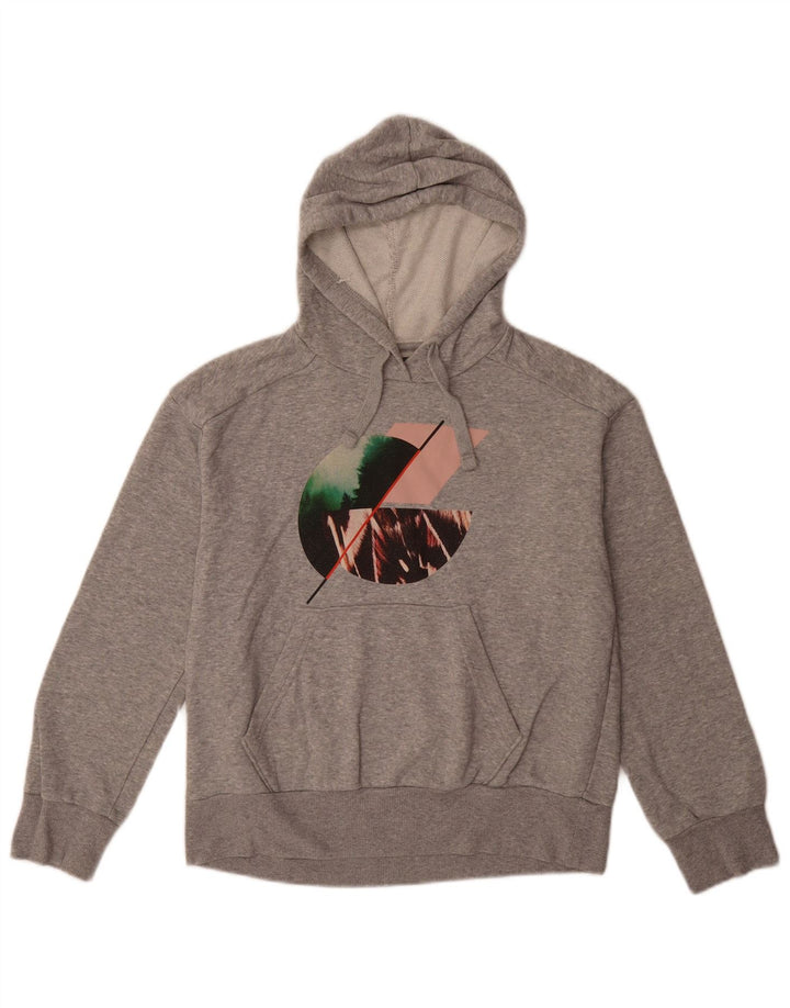 PRANA Damen Übergroßer grafischer Kapuzenpullover UK 6 XS Grau