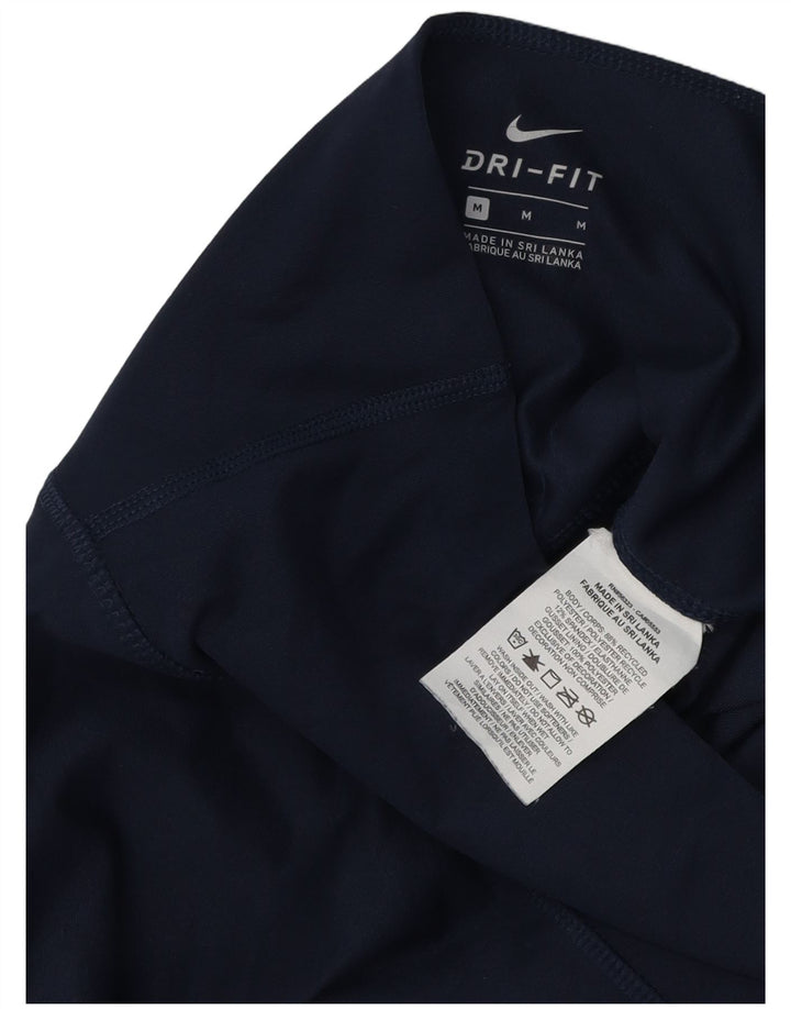 NIKE Damen Dri Fit Leggings UK 12 Medium Marineblau Polyester