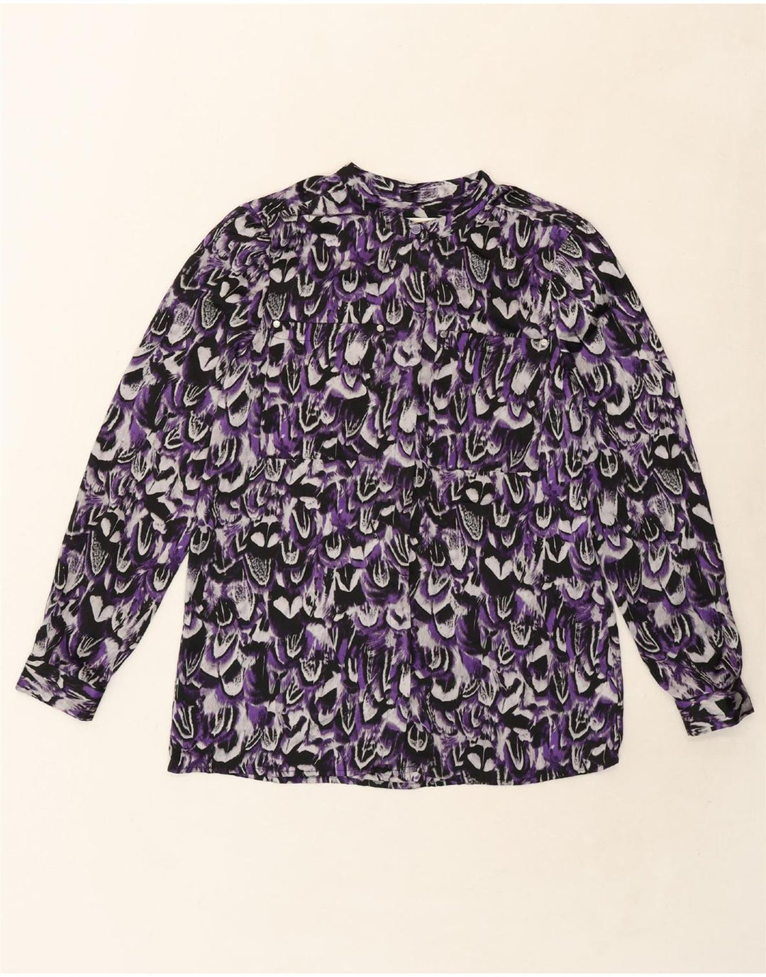 MICHAEL KORS Womens Abstract Pattern Shirt Blouse UK 14 Medium Purple Vintage Michael Kors and Second-Hand Michael Kors from Messina Hembry 