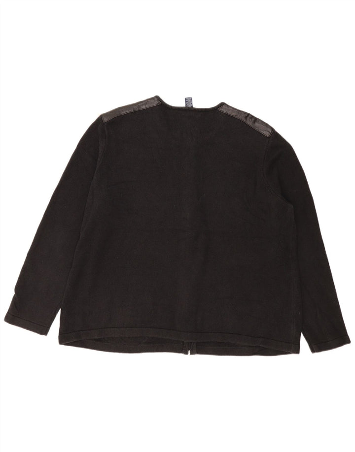 CHAPS Damen Strickjacke, UK 22 3XL, schwarze Baumwolle