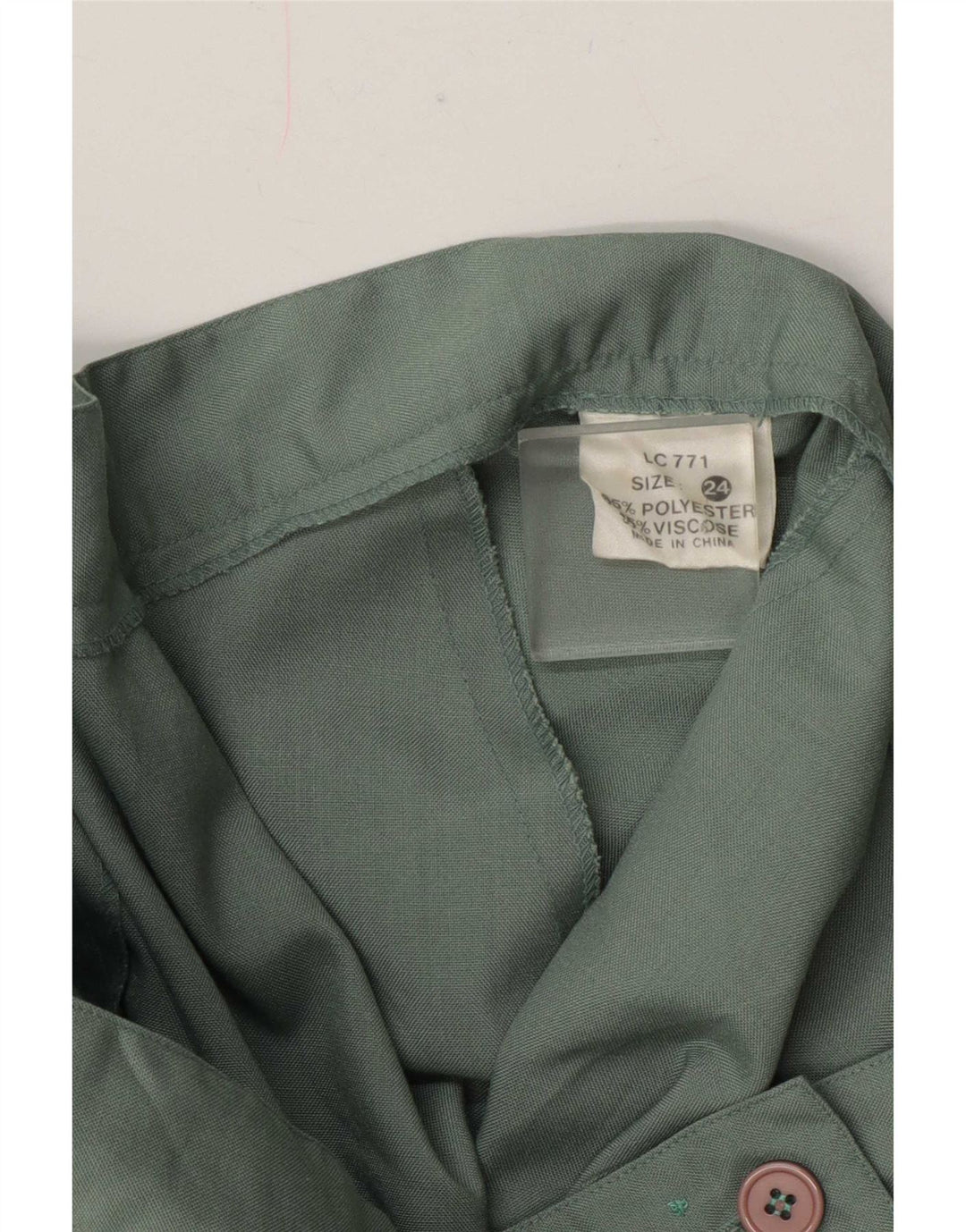 Vintage Damen Regulärer Faltenrock W40 2XL Grün Polyester