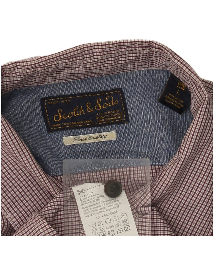 SCOTCH & SODA Herren-Hemd, groß, kastanienbraun, kariert, Baumwolle