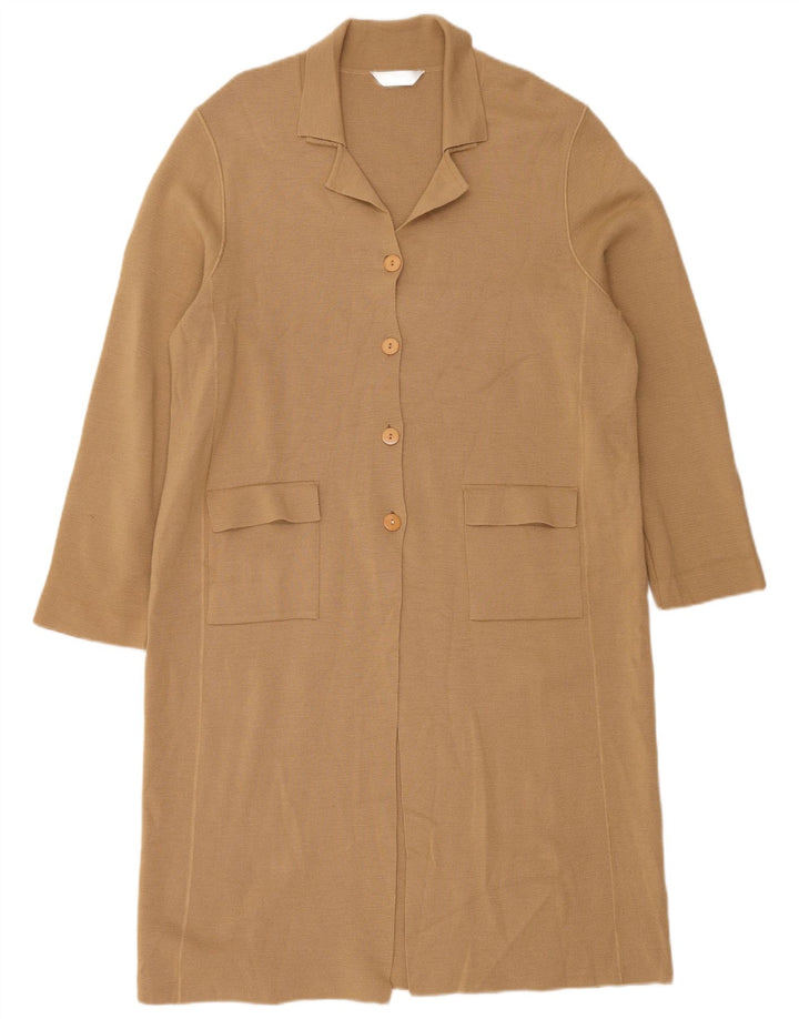 Marks & Spencer Damen Longline-Cardigan-Pullover UK 12 Mittelbeige