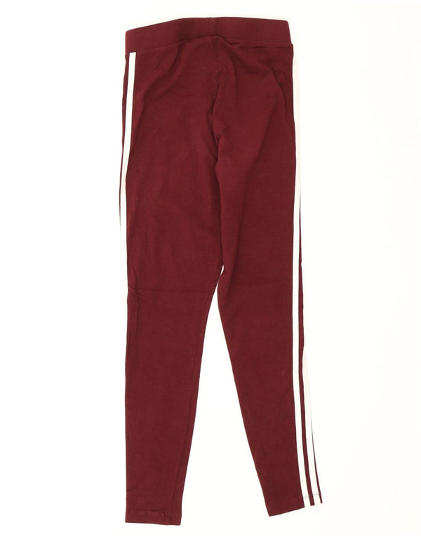 Adidas Damen Leggings UK 10 Small Burgundy Cotton
