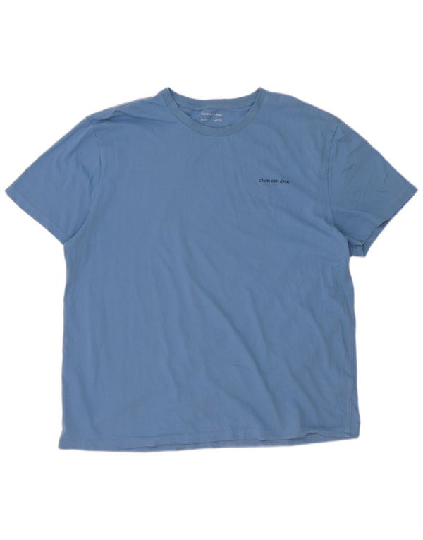 Calvin Klein Jeans Herren T-Shirt Top 2XL Blau Baumwolle