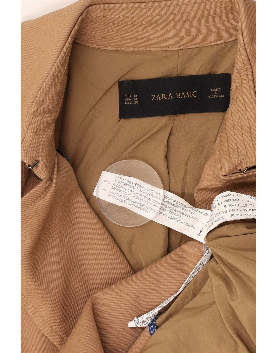 Zara Damen Trenchcoat UK 14 Mittelbeige Baumwolle
