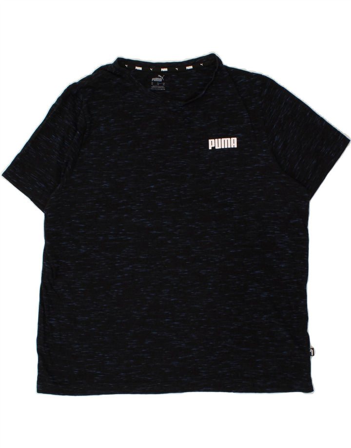 PUMA Mens T-Shirt Top XL Black Flecked Cotton Vintage Puma and Second-Hand Puma from Messina Hembry 