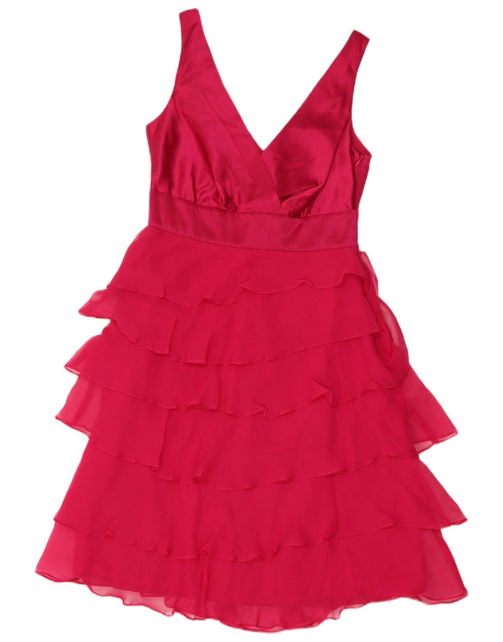 Monsoon Damen-Stufenkleid, Größe S, Rosa, Seide