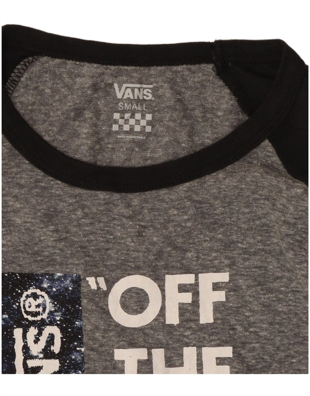 VANS Womens Graphic Top 3/4 Ärmel UK 10 Small Grau Farbblock