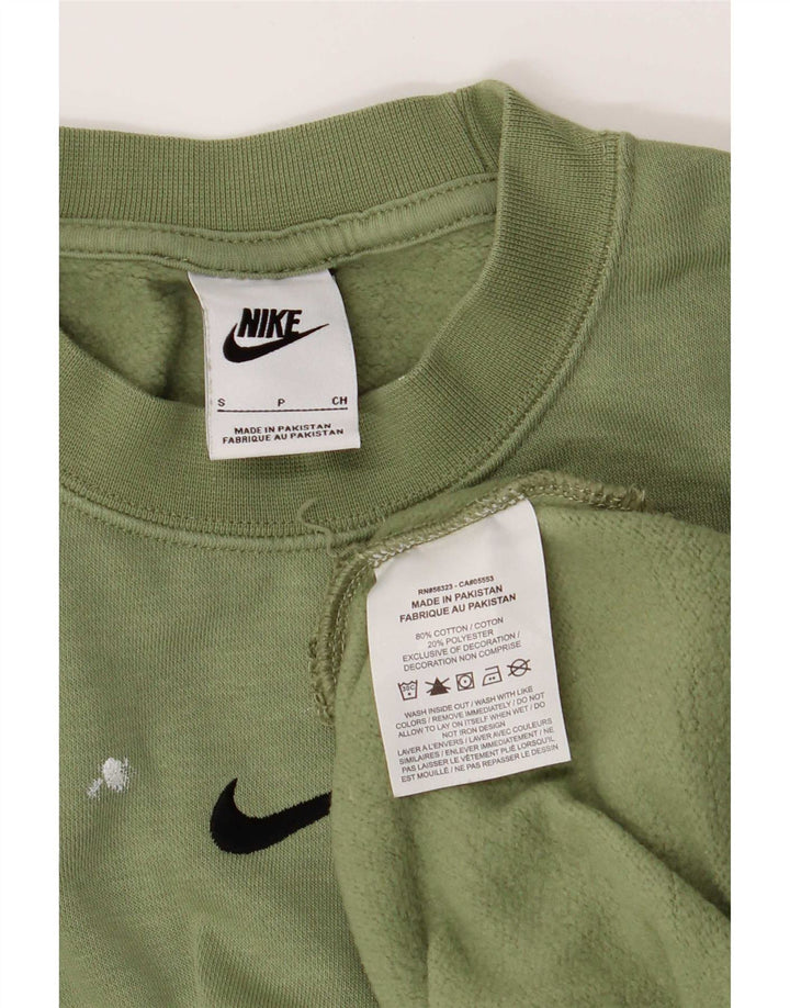 Nike Herren-Sweatshirt mit lockerer Passform, Größe S, grüne Baumwolle