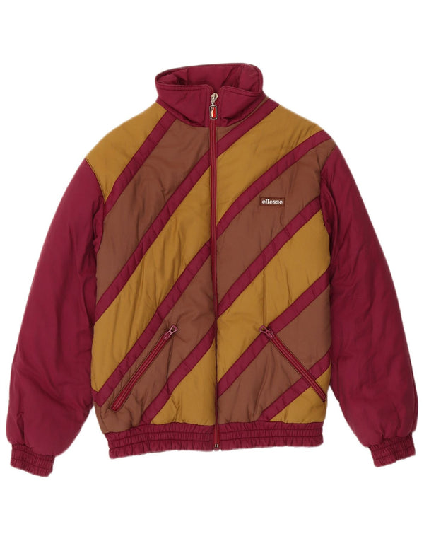 Ellesse Damen Wattierte Jacke EU 40 Medium Burgund Colourblock Cotton