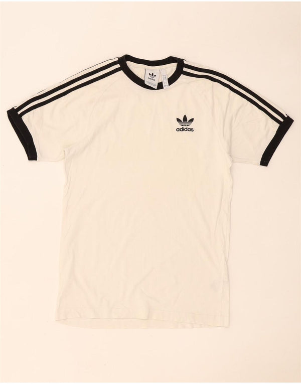 Adidas Herren T-Shirt Top Small Weiß Baumwolle