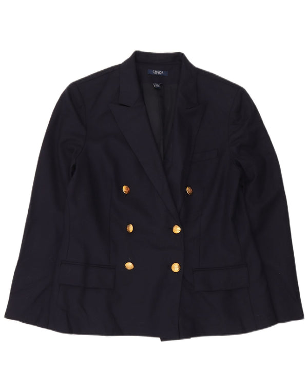 Chaps Damen Zweireihige Blazerjacke US 14 XL Marineblaue Wolle