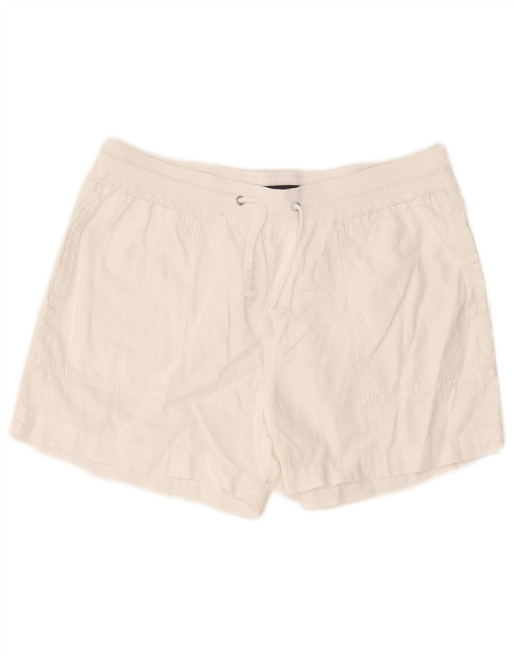 Marks & Spencer Damen Shorts UK 14 Large W32 Weißes Leinen