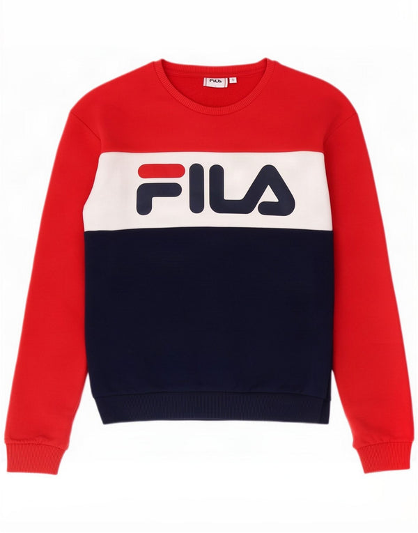 Fila Damen Grafik-Sweatshirt-Pullover UK 10 Small Mehrfarbiger Farbblock