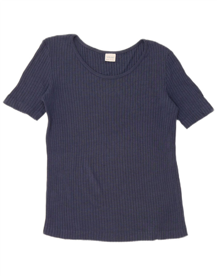 Benetton Damen T-Shirt Top UK 12 Medium Marineblau