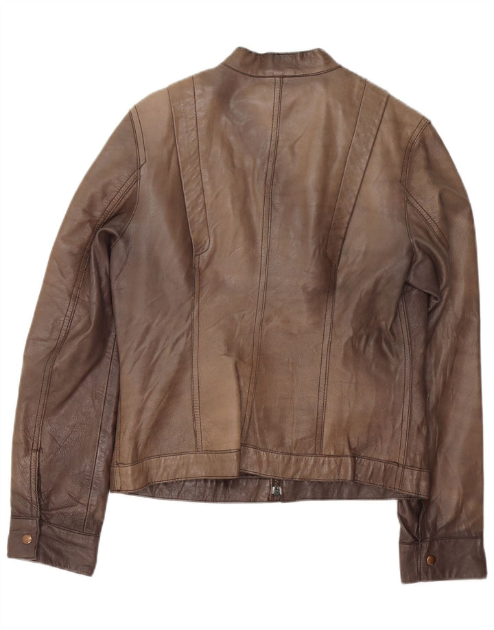 GVB Damen Lederjacke UK 14 Mittelbraunes Leder