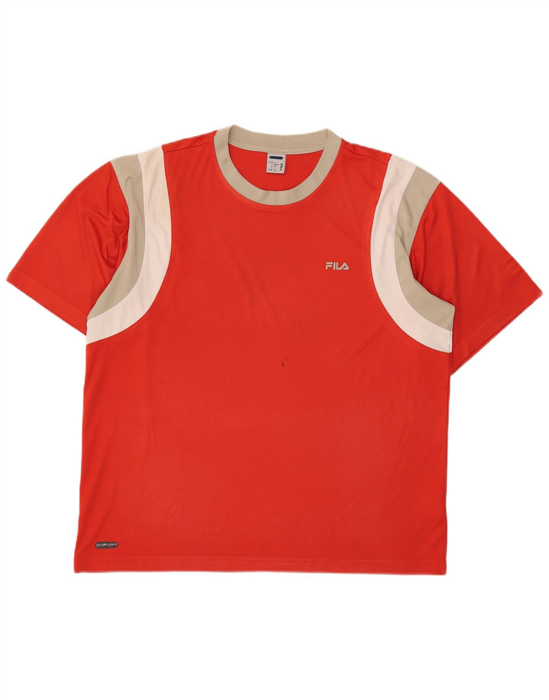 Fila Herren T-Shirt Top IT 52/54 Großes rotes Colourblock-Polyester