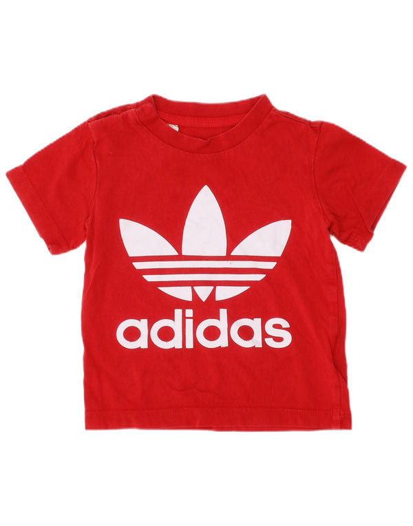Adidas Baby-Jungen-T-Shirt mit Grafik, 12–18 Monate, rote Baumwolle