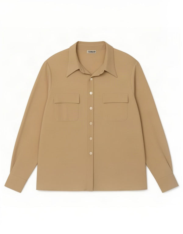 Cacharel Damen Militärhemd UK 14 Large Beige