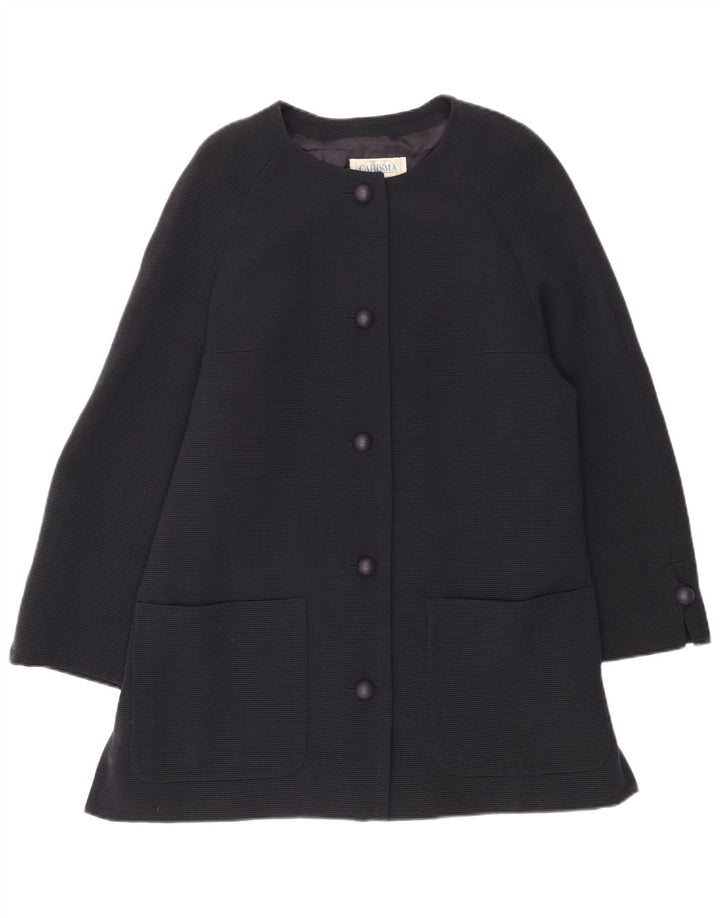 Carisma Damen Longline 5-Knopf-Blazerjacke IT 50 XL Marineblaue Wolle