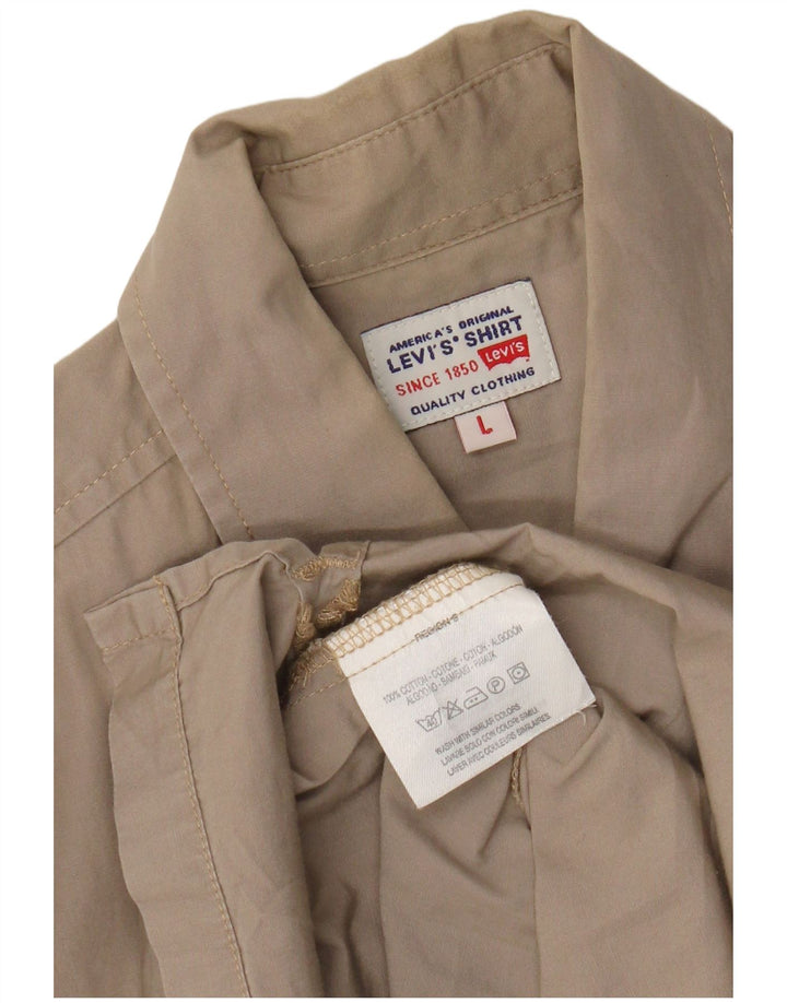 Levi's Herren-Kurzarmhemd, groß, beige, Baumwolle