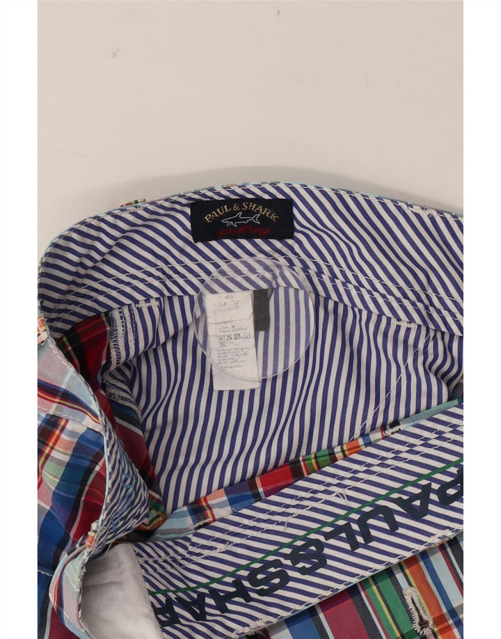 Paul & Shark Herren-Chinoshorts IT 48 Medium W32 Mehrfarbig karierte Baumwolle