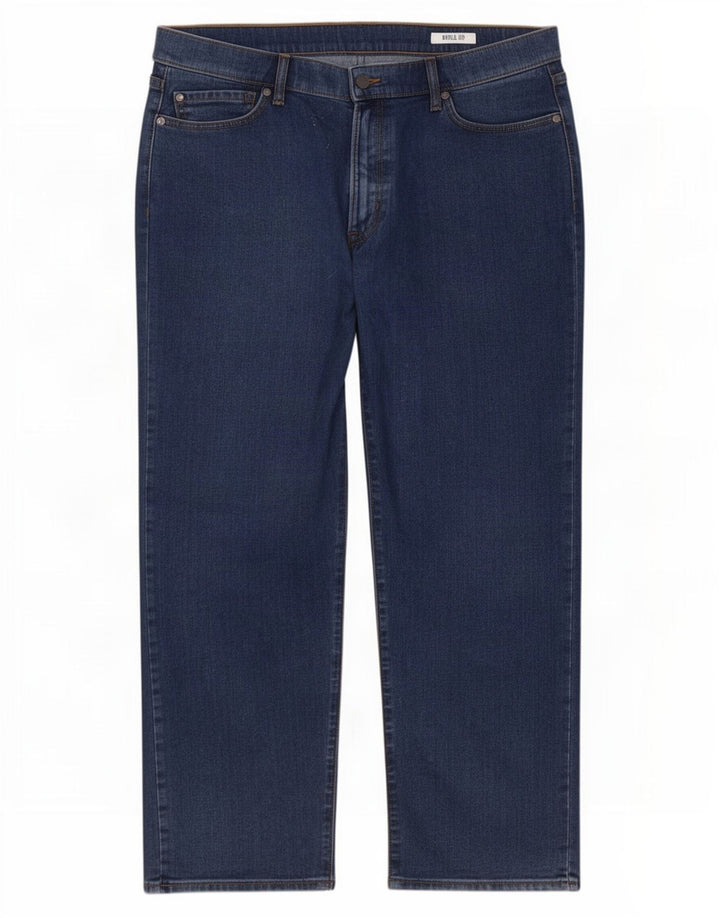 Marks & Spencer Herren Regular Straight Jeans W42 L27 Blaue Baumwolle
