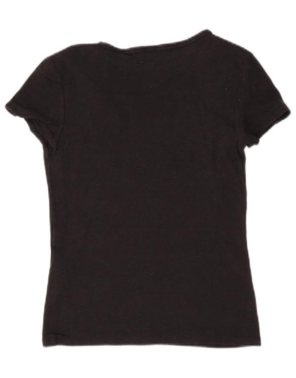 Levi's Damen T-Shirt Top UK 6 XS Schwarz Baumwolle