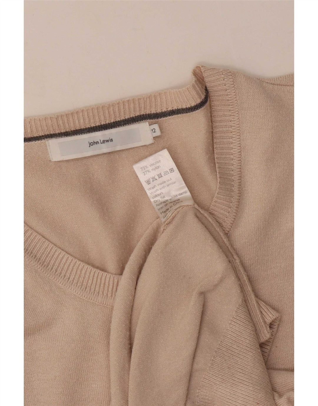 John Lewis Damen-Cardigan-Pullover UK 12 Mittelbeige Viskose