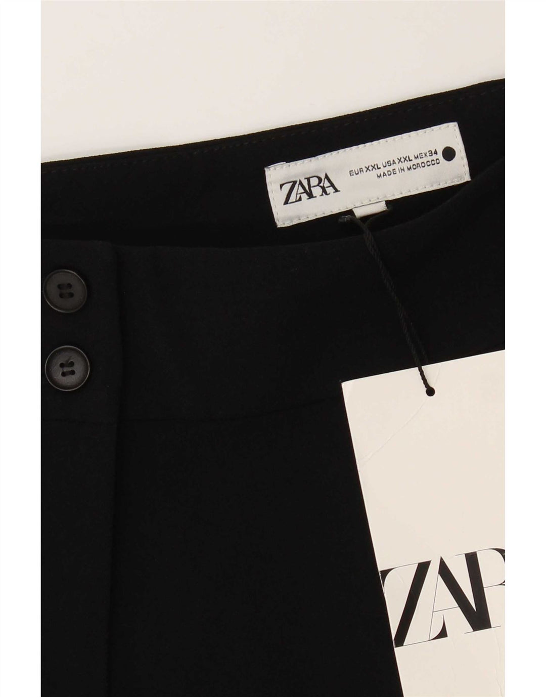 Zara Damen-PEGged-Cropped-Hose 2XL W34 L28 Schwarz Polyester