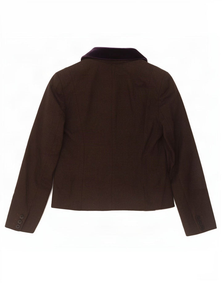 Ted Baker Damen-Blazer mit 1 Knopf, Größe 3, mittelbraune Wolle